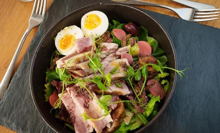 Pan-Seared Tuna Salad in the Carreg Restaurant at The Cliff Hotel & Spa